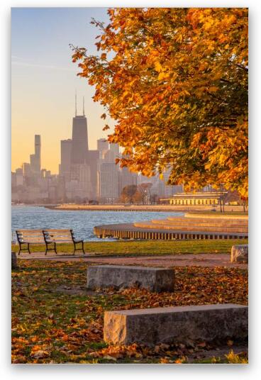 Chicago fall sunrise Fine Art Metal Print