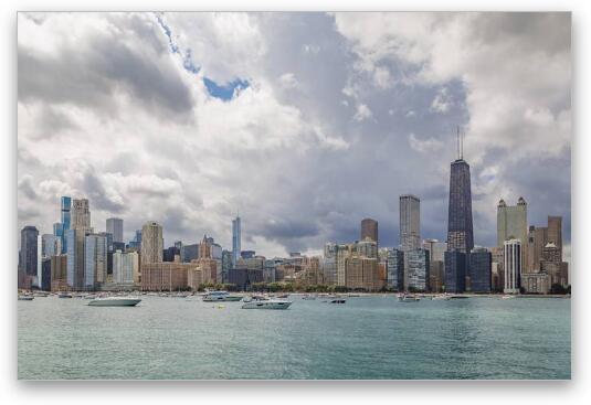 Chicago Skyline and Playpen Fine Art Metal Print