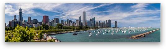 Chicago Skyline Daytime Panoramic Fine Art Metal Print