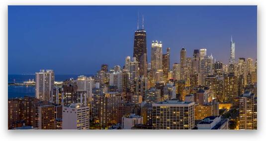 Chicago's Streeterville at Dusk Panoramic Fine Art Metal Print