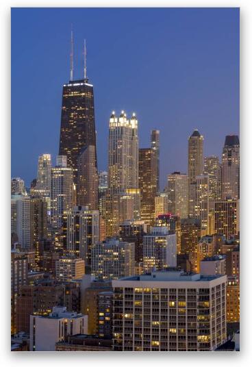 Chicago's Streeterville at Dusk Vertical Fine Art Metal Print