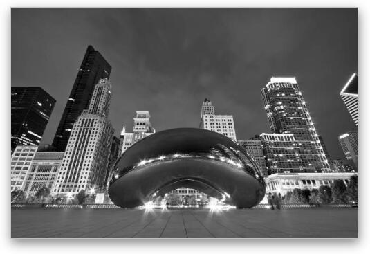 Cloud Gate and Skyline Fine Art Metal Print