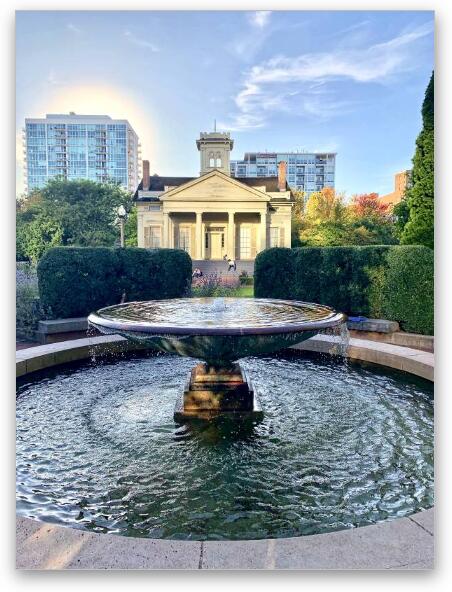 Fountain at Clarke House Museum Fine Art Metal Print