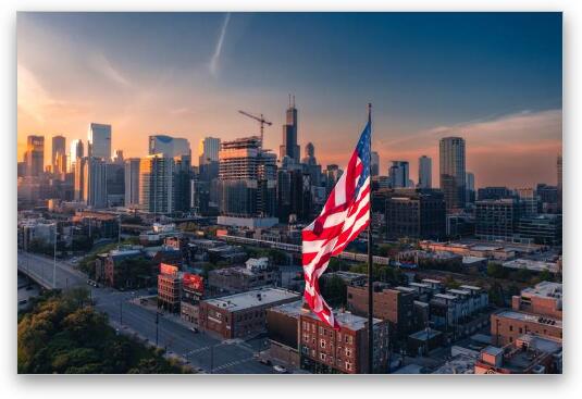 Happy 4th of July Chicago Fine Art Metal Print