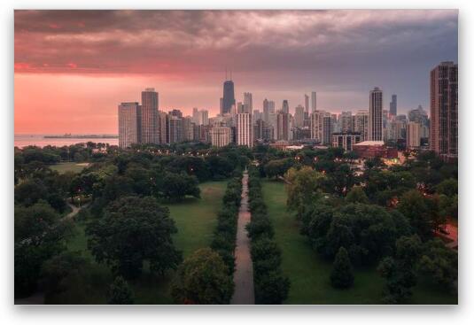 Lincoln Park Walkway Fine Art Metal Print