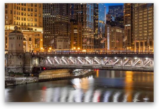 Michigan Ave bridge Fine Art Metal Print