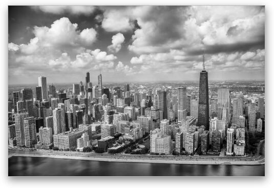 Near North Side and Gold Coast Black and White Fine Art Metal Print