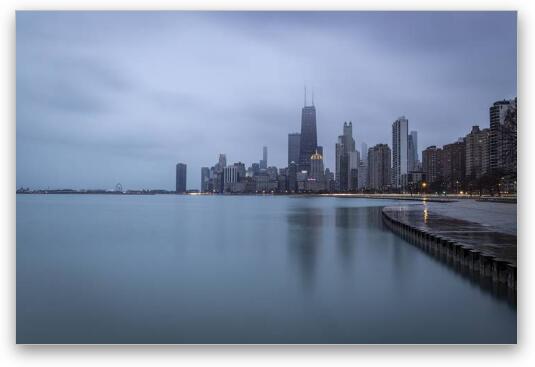 North Ave Blue Hour Fine Art Metal Print