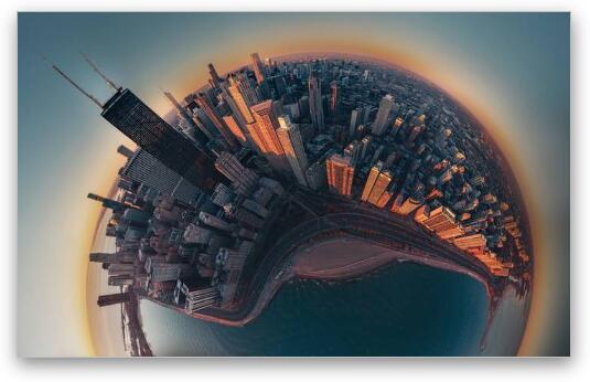 Planet Chicago Fine Art Metal Print