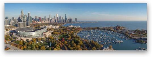 Soldier Field Chicago Fall Panoramic Fine Art Metal Print