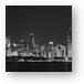 Chicago Skyline at Night Black and White Panoramic Metal Prints