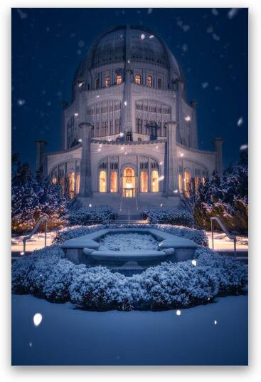 The Bahai House of Worship Fine Art Metal Print