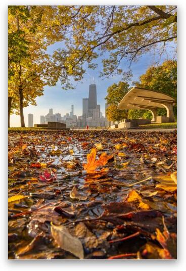 Fall sunrise as the chess pavilion Fine Art Print