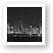 Chicago Skyline at Night Black and White Panoramic Art Prints